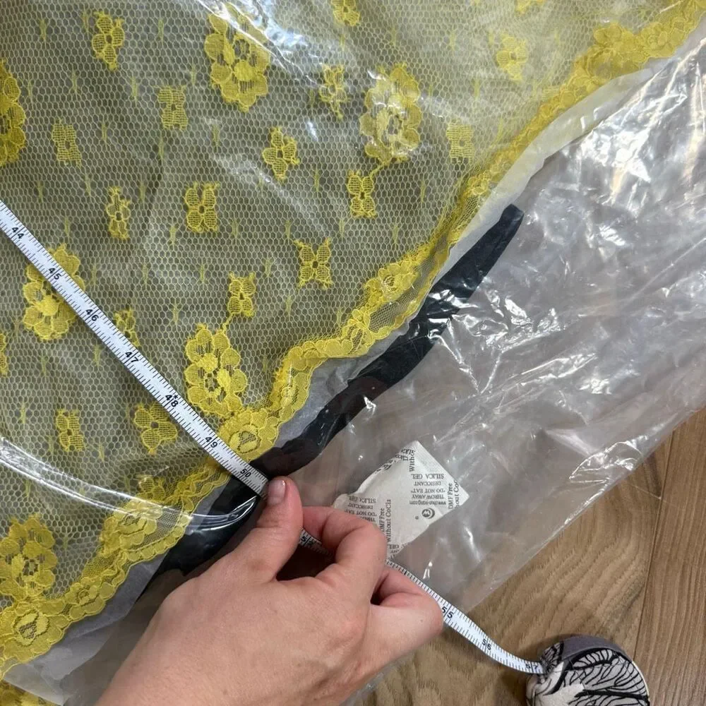 NWT COACH Yellow Ruffle Lace Slip Dress Size 0 $1295 Retail